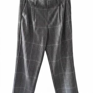 A New Day Plaid High-Rise Pleated Trousers